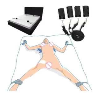 Jeux de bondage érotiques au lit Produits sexuels pour adultes Ensemble de bondage sexuel BDSM Menottes pour femmes Menottes pour chevilles Jouets sexuels pour couples – Image 1