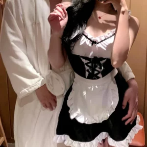 Onlyfans Cosplay Costumes Sexy Robe de Femme de Chambre Érotique Pour Couple Sexe Lune de Miel Plus Chemise Lolita Jeu de Rôle Exotique Vêtements Fétiches – Image 1