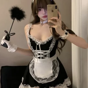 Onlyfans Cosplay Costumes Sexy Robe de Femme de Chambre Érotique Pour Couple Sexe Lune de Miel Plus Chemise Lolita Jeu de Rôle Exotique Vêtements Fétiches – Image 12